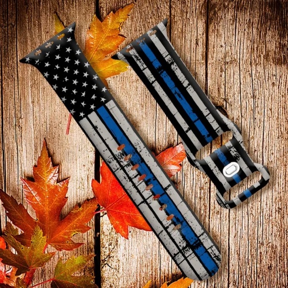 First Responder Blue Line iWatch watch band - Picture 1 of 6